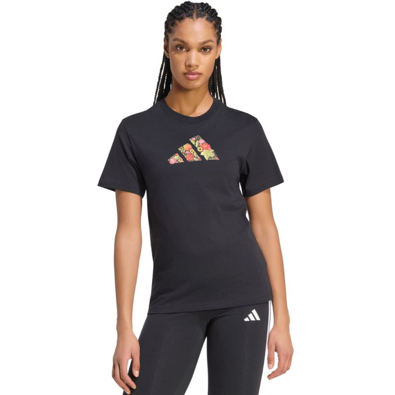 Adidas Floral Regular Graphic T-Shirt női póló, fekete