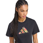 Adidas Floral Regular Graphic T-Shirt női póló, fekete