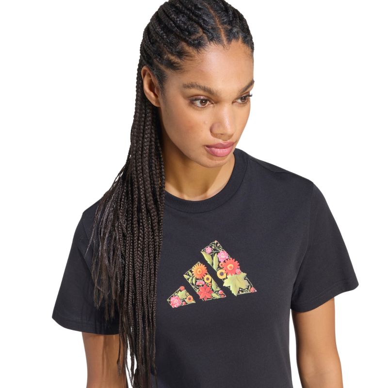 Adidas Floral Regular Graphic T-Shirt női póló, fekete