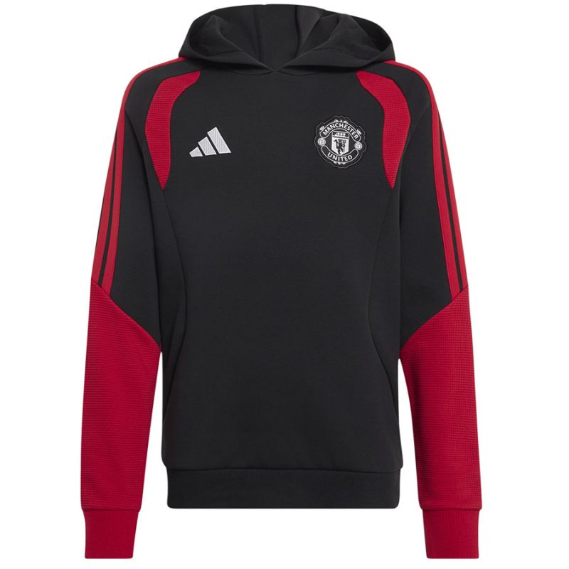 Adidas Manchester United Tiro 26 Junior sweatshirt fekete gyerek kapucnis pulóver KC4923