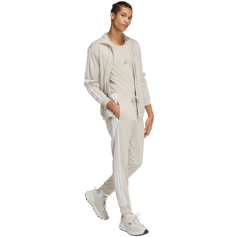 Men's adidas 3-Stripes Tricot Regular Tapered Pants Beige férfi JY7721