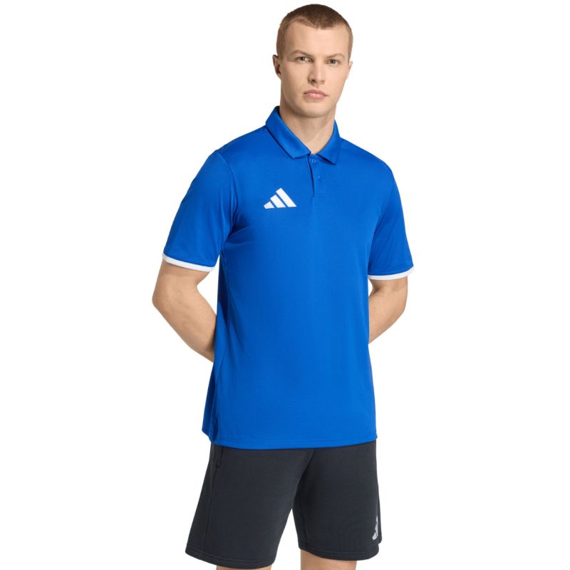 Men's adidas Entrada 26 póló T-shirt kék férfi galléros póló JZ6665