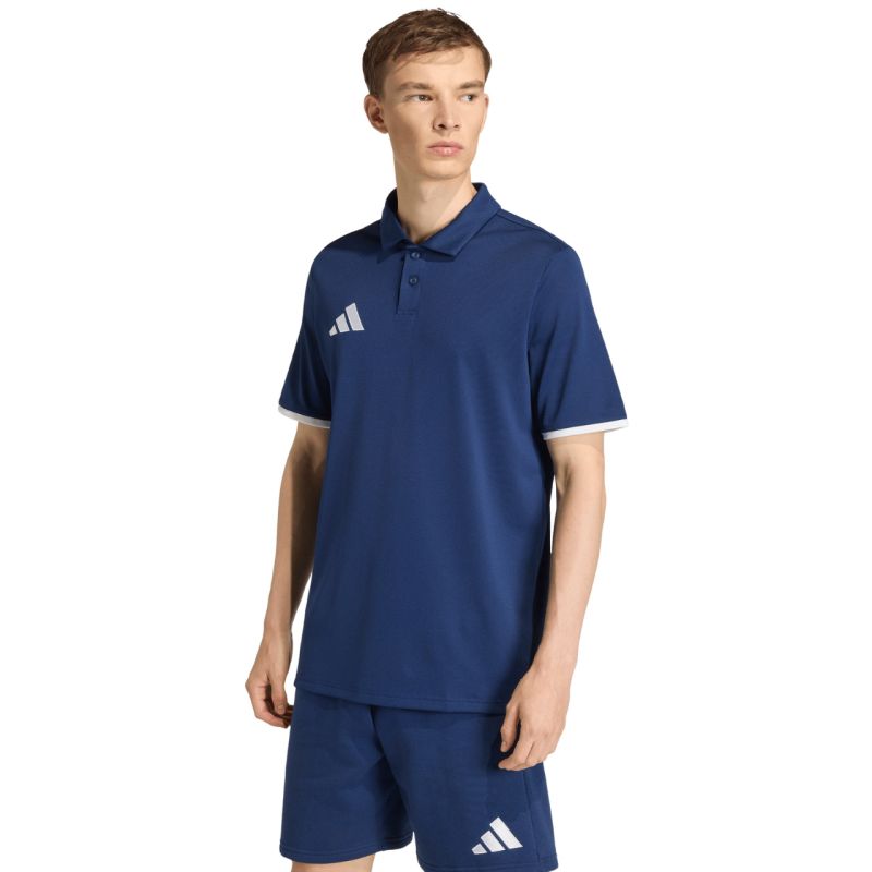 Men's adidas Entrada 26 póló T-shirt navy kék férfi galléros póló JZ6663