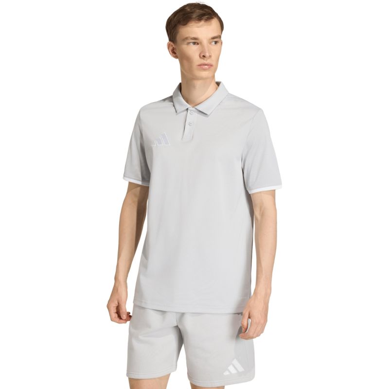 Men's adidas Entrada 26 póló T-shirt szürke férfi galléros póló JZ6662