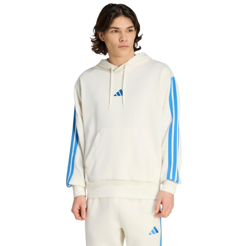Men's adidas Essentials 3-Stripes French Terry Hoodie Cream férfi KD4901