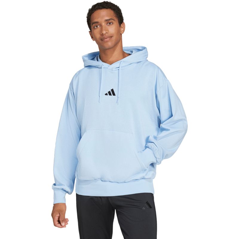 Men's adidas Essentials Feelcozy Hoodie, light blue IN6064 2xs férfi kapucnis pulóver