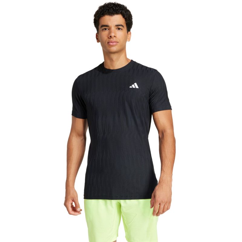 Men's adidas Tennis Climacool+ AirChill FreeLift Tee black fekete férfi póló JF8459