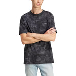 adidas Men's cotton t-shirt Adventure Allover Print Tee Black stylish black férfi IJ0711