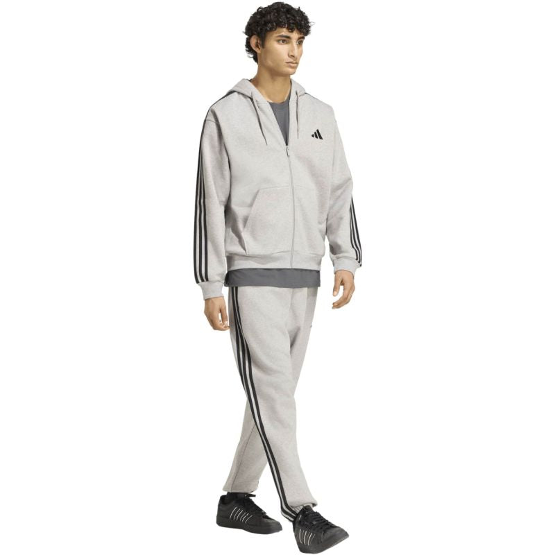 Adidas Men's Essentials 3-Stripes Fleece Tapered Cuffed szürke férfi nadrág KY4127