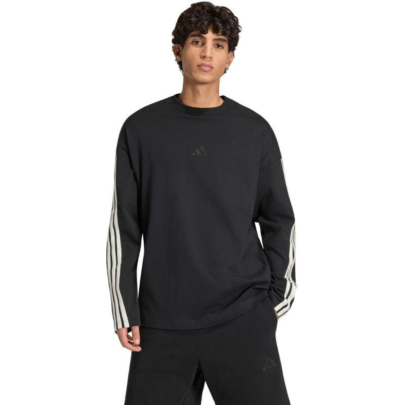 Adidas Men's Kit 3-Stripes Long Sleeve T-shirt Black fekete férfi hosszú ujjú póló KF2427