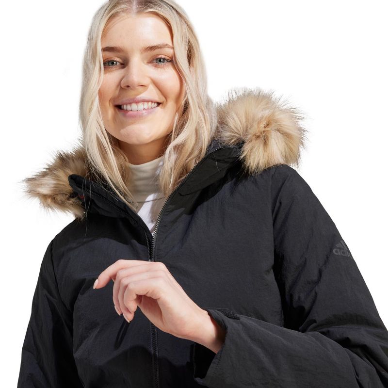 Adidas Parka Hooded Fur W IJ8260 Ruházat - Sportmania.hu