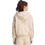 Adidas Seasonal Essentials Animal Print 3-Stripes Full-Zip Hooded Sweatshirt női kapucnis pulóver, bézs