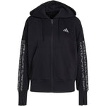 Adidas Seasonal Essentials Animal Print 3-Stripes Full-Zip Hooded Sweatshirt női kapucnis pulóver, fekete
