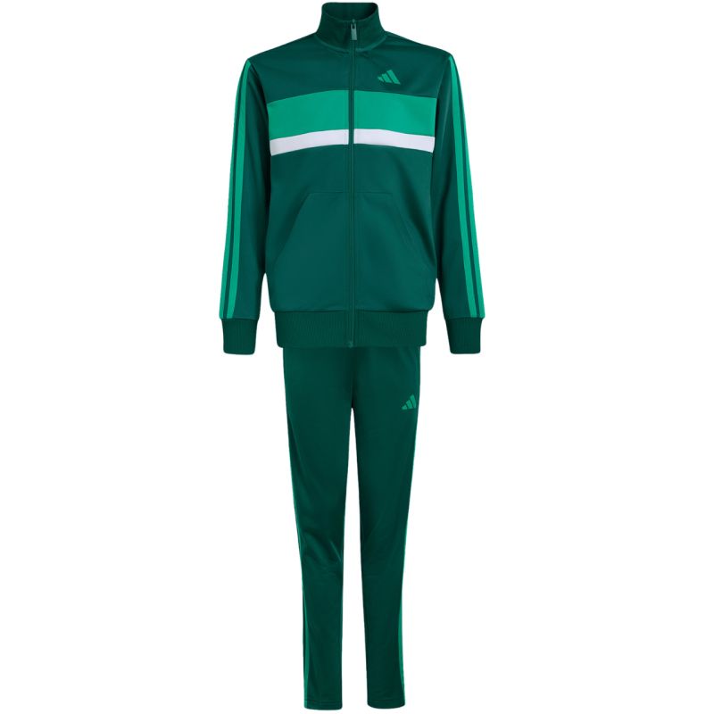 Adidas Seasonal Essentials Tiberio 3-Stripes Kids Tracksuit szett, zöld