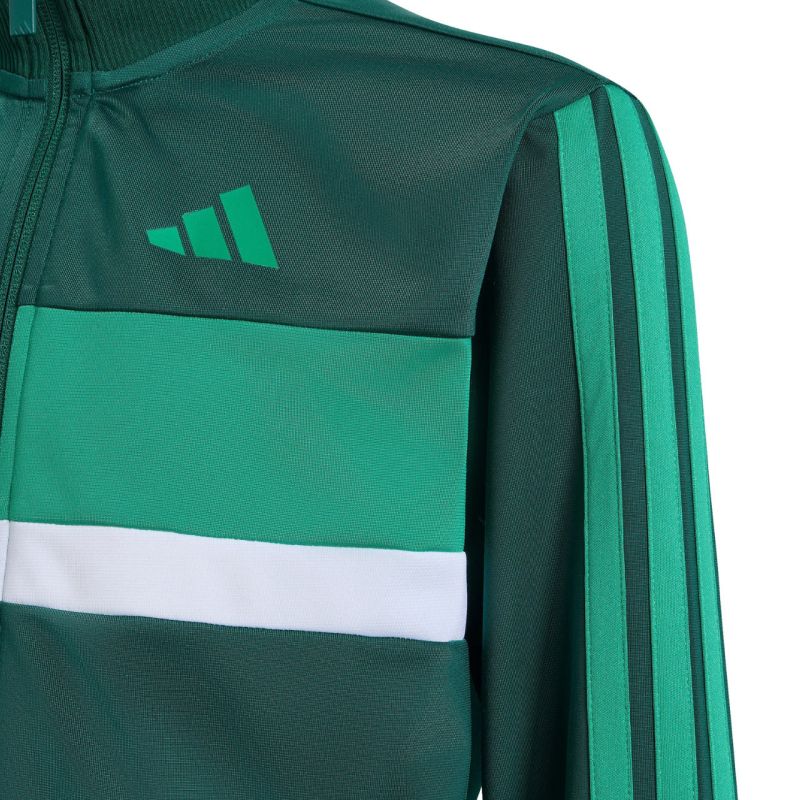 Adidas Seasonal Essentials Tiberio 3-Stripes Kids Tracksuit szett, zöld