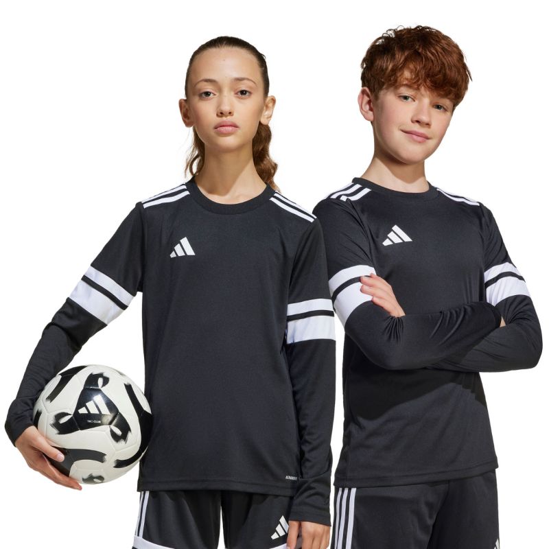 adidas Squadra 25 Long Sleeve Jersey for Kids Black and fehér gyerek póló JJ0047
