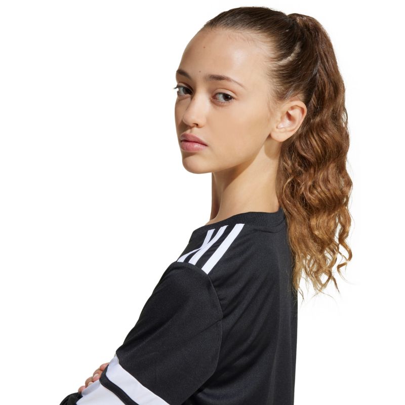adidas Squadra 25 Long Sleeve Jersey for Kids Black and fehér gyerek póló JJ0047