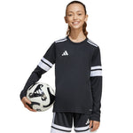 adidas Squadra 25 Long Sleeve Jersey for Kids Black and fehér gyerek póló JJ0047