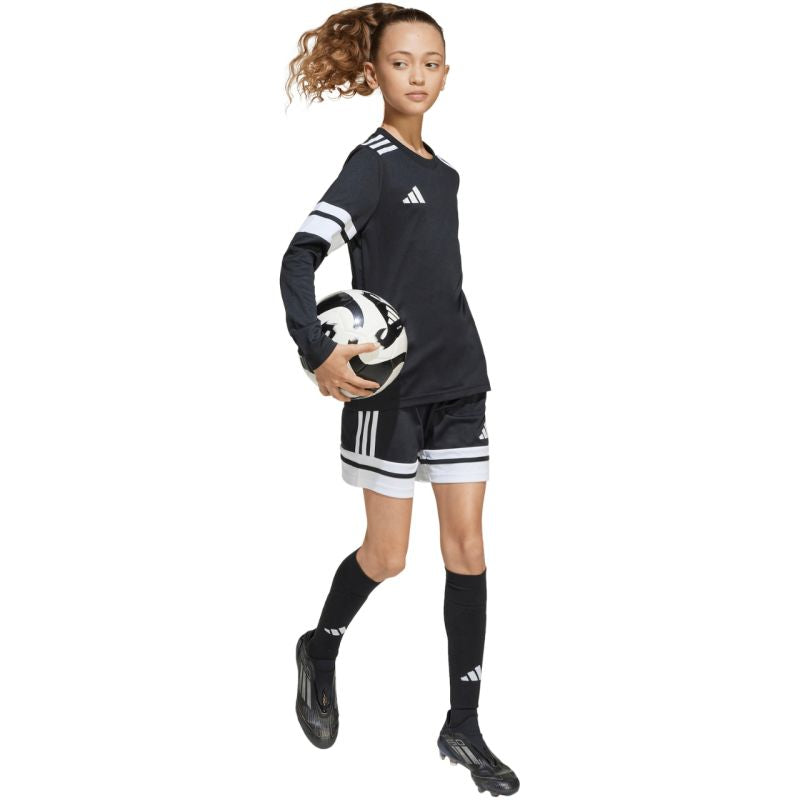 adidas Squadra 25 Long Sleeve Jersey for Kids Black and fehér gyerek póló JJ0047