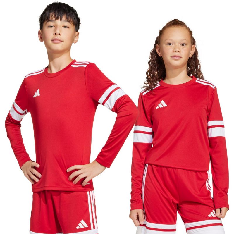 Adidas Squadra 25 Long Sleeve Jersey for Kids Red and fehér gyerek póló JJ0041