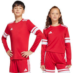 Adidas Squadra 25 Long Sleeve Jersey for Kids Red and fehér gyerek póló JJ0041