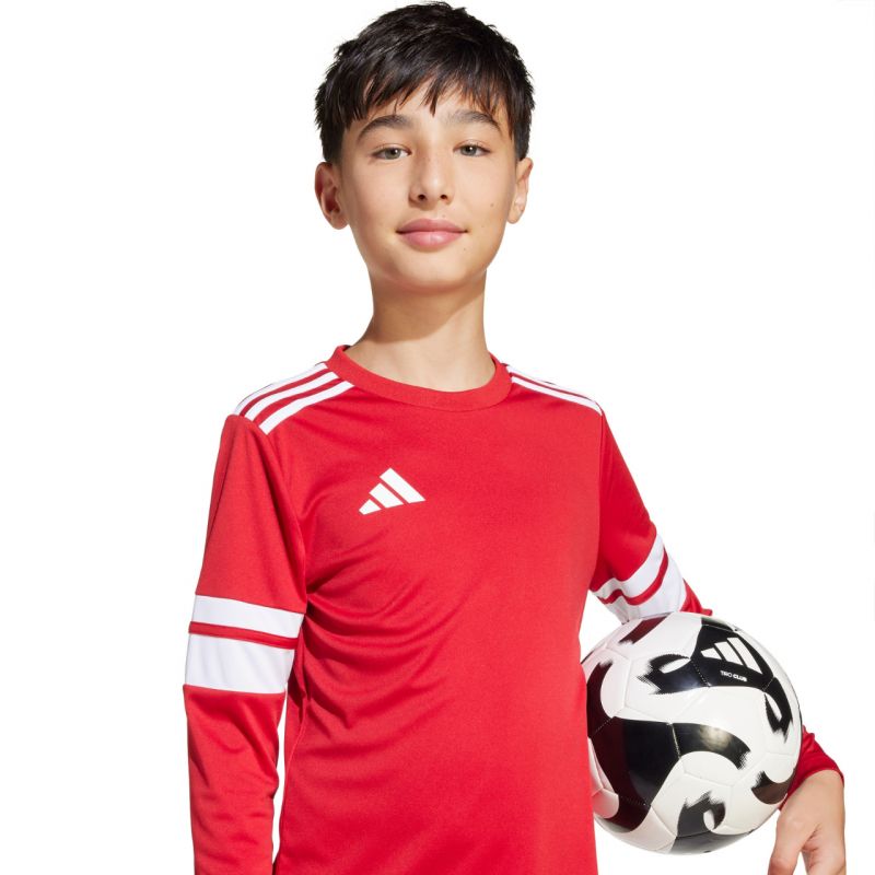 Adidas Squadra 25 Long Sleeve Jersey for Kids Red and fehér gyerek póló JJ0041