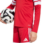 Adidas Squadra 25 Long Sleeve Jersey for Kids Red and fehér gyerek póló JJ0041