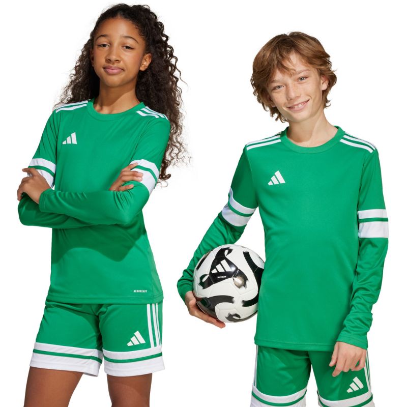 adidas Squadra 25 Long Sleeve Kids T-Shirt Green Futball mez, gyerek JN7491