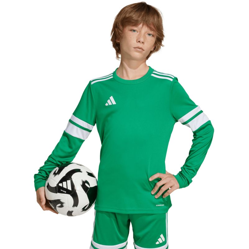 adidas Squadra 25 Long Sleeve Kids T-Shirt Green Futball mez, gyerek JN7491