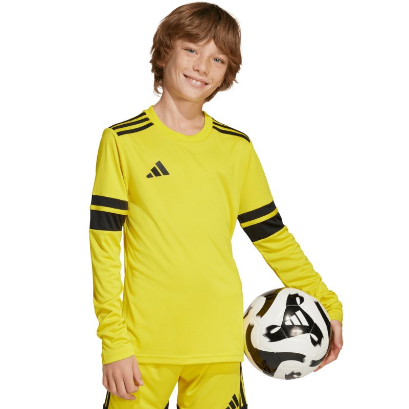 adidas Squadra 25 Long Sleeve Kids T-Shirt Yellow Futball mez, gyerek JJ0043
