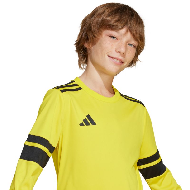 adidas Squadra 25 Long Sleeve Kids T-Shirt Yellow Futball mez, gyerek JJ0043