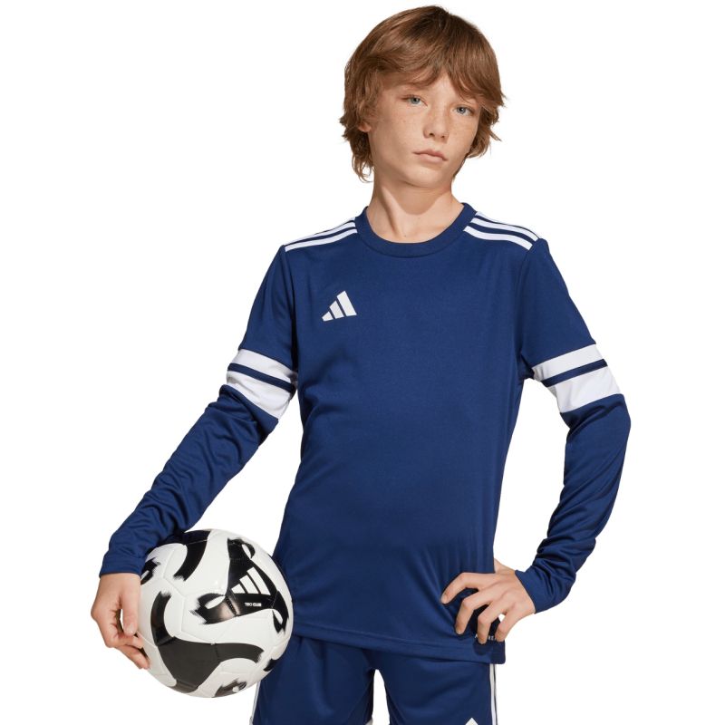 adidas Squadra 25 Long Sleeve Navy Blue Kids T-Shirt Futball mez, gyerek JJ0049