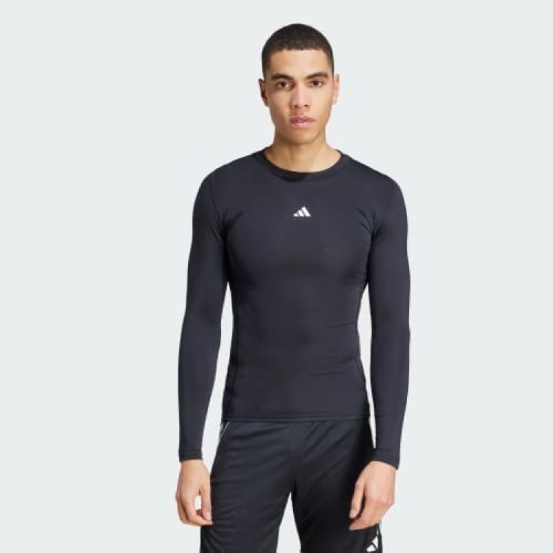 Adidas Techfit Long Sleeve T-Shirt,, 2XL férfi póló, fekete
