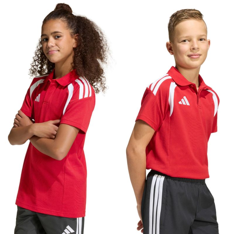 Adidas Tiro 26 League póló T-shirt for kids piros gyerek galléros póló KF3408