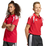 Adidas Tiro 26 League póló T-shirt for kids piros gyerek galléros póló KF3408
