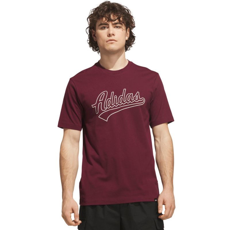 Adidas Varsity Tailsweep Graphic T-Shirt in férfi póló, bordó