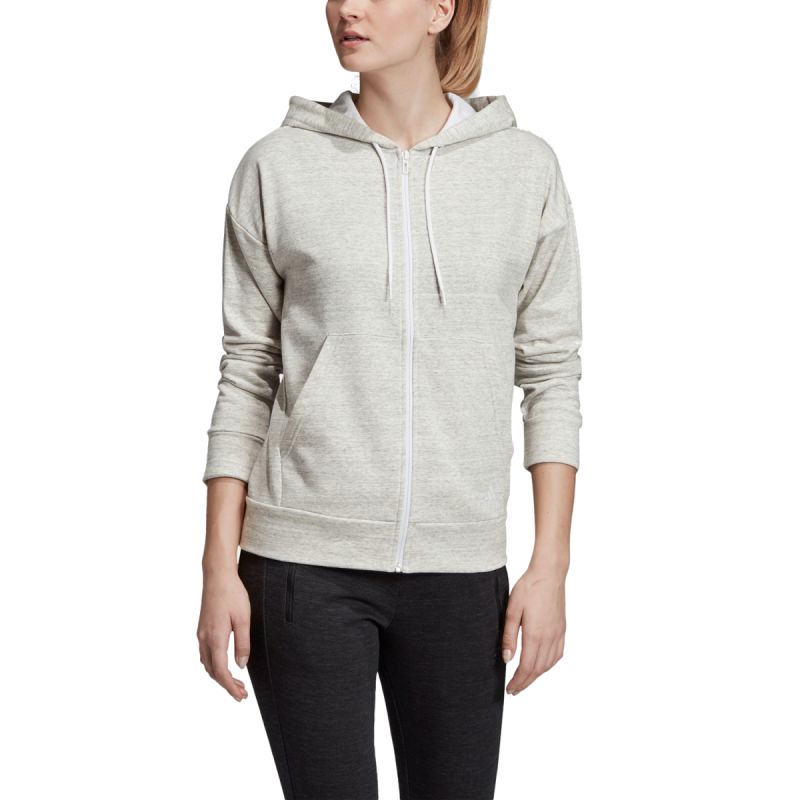 adidas W Mh Hth Fz Hd W Pulóver szürke női zip pulóver