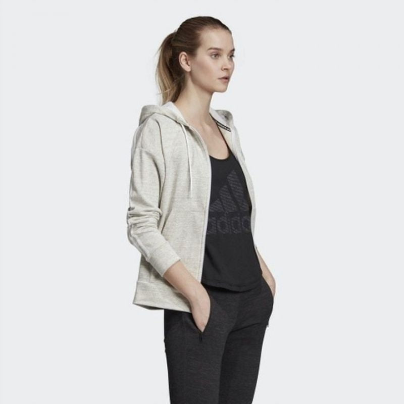 adidas W Mh Hth Fz Hd W Pulóver szürke női zip pulóver