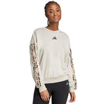 adidas Women's Animal Print 3-Stripes French Terry Sweatshirt Cream női Pulóver JM1836