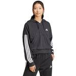 adidas Women's Essentials 3-Stripes French Terry Quarter-Zip Black női Kapucnis pulóver JN1956