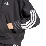 adidas Women's Essentials 3-Stripes French Terry Quarter-Zip Black női Kapucnis pulóver JN1956
