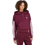 Adidas Women's Essentials 3-Stripes French Terry Quarter-Zip Burgundy Sweatshirt 2xs női pulóver KF8316