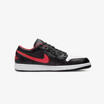 AIR Jordan 1 LOW Black/Fire Red/White sports - piros férfi cipő