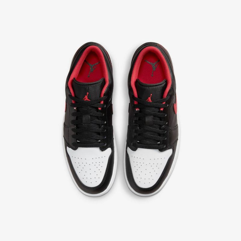 AIR Jordan 1 LOW Black/Fire Red/White sports - piros férfi cipő