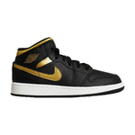 AIR Jordan 1 Mid Junior gyerek (GS) Basketball Black/Metallic Gold - arany cipő