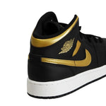 AIR Jordan 1 Mid Junior gyerek (GS) Basketball Black/Metallic Gold - arany cipő