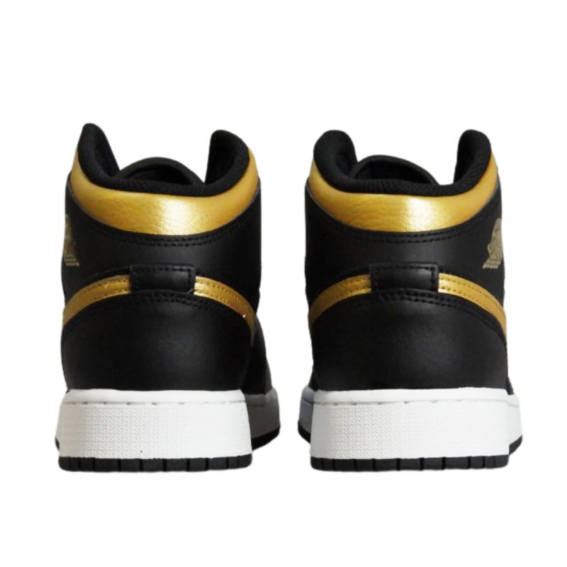 AIR Jordan 1 Mid Junior gyerek (GS) Basketball Black/Metallic Gold - arany cipő
