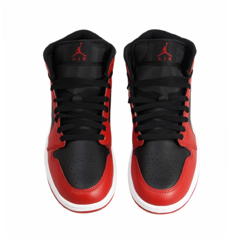 AIR Jordan 1 Mid Men's Basketball Shoe Black/Gym Red/White - piros férfi utcai cipő