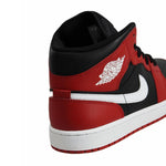 AIR Jordan 1 Mid Men's Basketball Shoe Black/Gym Red/White - piros férfi utcai cipő