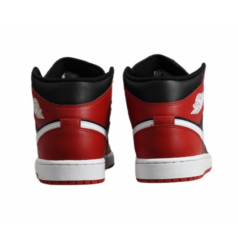 AIR Jordan 1 Mid Men's Basketball Shoe Black/Gym Red/White - piros férfi utcai cipő